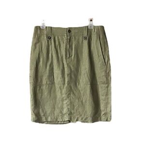 J Crew 100% Linen lined short pencil skirt. Size 6